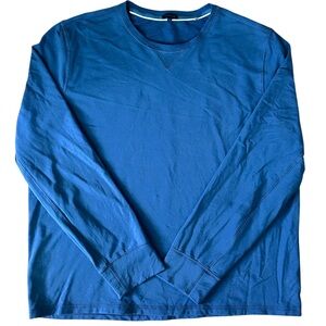 Patrick Assaraf Blue Pima Cotton Stretch Long Sleeve Sweater size 3XL